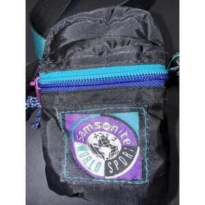 Vintage Samsonite World Sport Camera Bag & Fanny Pack Waist Bag 90s Purple Teal